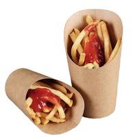 Gobelets en carton à bord incliné jetables pour gaufres aux œufs, glaces et frites