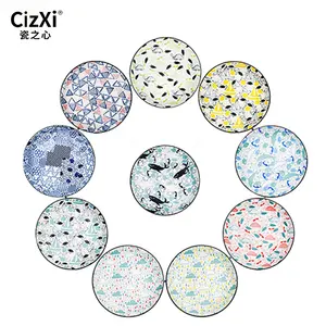 China manufacturer ins style premium porcelain printing serving soup dinner plate dinnerware with vibrant designs for daily use