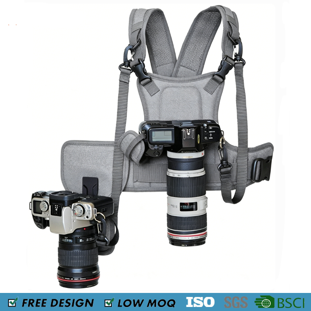 Customized Multifunctional Camera Carrier Chest Harness Vest Side Backup Safety Straps for Outdoor Travel Wearable Camera Bags