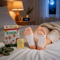 OEM ODM Vente en gros KINOKI Patchs détoxifiants pour les pieds Kinoki Boîte de 10 patchs Nettoyants pour les pieds Patchs de gingembre et de sel pour les pieds