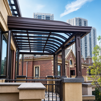 Pergola motorisée en aluminium de style chinois MEIXIN ORLANDO avec bande LED, lames orientables, double vitrage trempé, pour résidences et hôtels