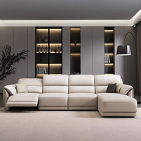 Canapé inclinable électrique de luxe en cuir véritable avec structure en acier robuste et moteur OKIN, 3 places, pour salon et home cinéma