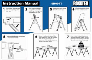 SH007HX regolabile Sawhorse pieghevole Sawhorse gemello capacità 1000kg Per paio - Product Image 6