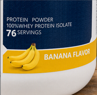 Protéine de lactosérum isolée en poudre, marque privée, pour adultes, récupération musculaire après l'entraînement, supplément énergétique, 20-29 g de protéines, saveur banane naturelle