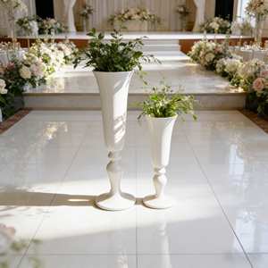 Elegante Fioriera a Forma di Calice, Leggera e Resistente, <span class=keywords><strong>per</strong></span> Decorazioni di Matrimoni, Banchetti ed Eventi, Vaso da Terra in Fibra Vegetale - Product Image 1