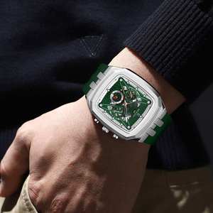 Montre à quartz pour homme REWARD RD832260M, design rectangulaire tendance, calendrier, étanche, bracelet en silicone décontracté, montres cool pour homme - Product Image 5