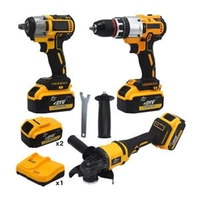 Perceuse sans fil portable 21V à batterie lithium, en acier à haute teneur en carbone, avec clé à angle réglable, ensemble d'outils électriques robustes