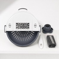 Multifunctionele groentesnijder, voedselveilige PP afgietbak, handbeschermer, schilmes, rasp, snijder, wasbak, keukenhulpje