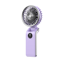 235 °   Ventilateur de cou pliable à moteur sans balais, 5 vitesses, écran LED, 10 heures de refroidissement, pour extérieur, voyage, maquillage, bureau, cadeau