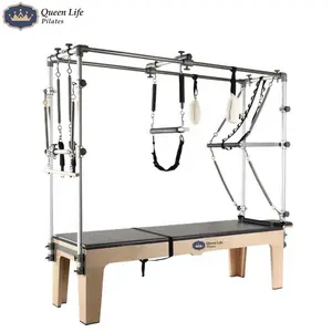 Queenlife-Equipo de Yoga personalizado OEM, madera Cadillac Reformer, aparato de Pilates con torre completa de trapecio
