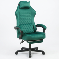 Chaise de jeu ergonomique au design moderne, pivotante à 360 degrés, chaise de bureau de direction, hauteur réglable, velours, personnalisable en 3 étapes