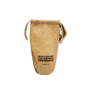 Bolsa de café con cordón de yute sintético personalizada al por mayor con logo OEM, bolsa de embalaje de lino personalizada para vino - Product Image 1