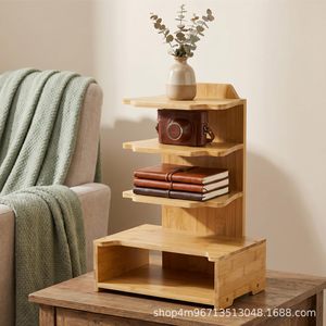 Bamboo Multi Tier <b>Desktop</b> Organizer 4 <b>Shelf</b> Storage Rack For Kitchen Countertop Display Cabinet With Large Capacity - Product Image 5