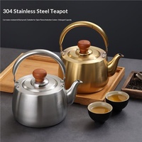 Bouilloire à thé en acier inoxydable 304 avec infuseur amovible, style rétro portable, luxe léger, vintage, compatible cuisinière, pour la maison