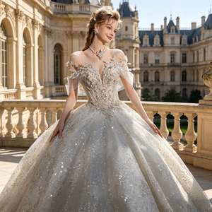 <span class=keywords><strong>Abito</strong></span> <span class=keywords><strong>da</strong></span> <span class=keywords><strong>sposa</strong></span> elegante stile Boho a trapezio <span class=keywords><strong>taglie</strong></span> <span class=keywords><strong>forti</strong></span>, alta qualità, decorazione floreale sul collo, motivo in pizzo, vita naturale - Product Image 3