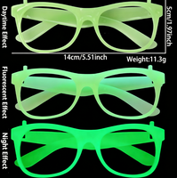 Monture de lunettes carrée rose fluorescent très tendance, éclat néon vif pour soirées à thème néon, boîtes de nuit et fêtes costumées