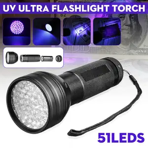 Uv Light Led Flashlight Fast Delivery Scorpion Detector Lamp 395nm Aluminum 51 Led Linterna UV Flashlight Black Light Torch UV