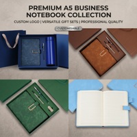 Carnet A5 personnalisé en cuir PU épais, coffret cadeau d'entreprise avec porte-stylo à boucle en U pour réunions d'affaires et reconnaissance des employés