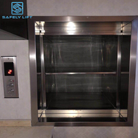 Ucuz fiyat 100kg mutfak gıda servis asansör restoran asansör çekiş sistemi ile küçük Dumbwaiter asansör