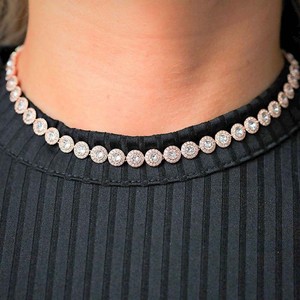 <span class=keywords><strong>Collier</strong></span> rond en cristal autrichien avec fermoir d'extension, chaîne de clavicule pour femme noble - Product Image 5