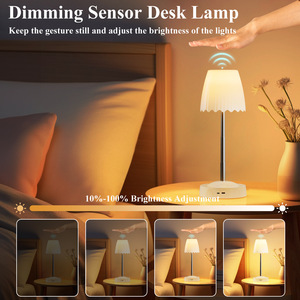 Lampes de camping sans fil, lampes de table rechargeables, lampe de nuit intelligente sans fil à capteur gestuel RGB, lampe de bureau sans fil pour chambre à coucher - Product Image 3