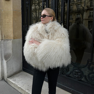 <span class=keywords><strong>Manteau</strong></span> en <span class=keywords><strong>fausse</strong></span> <span class=keywords><strong>fourrure</strong></span> blanche mi-saison à la mode pour femmes nouveau <span class=keywords><strong>manteau</strong></span> chaud Streetwear automne et hiver - Product Image 1