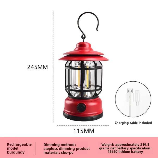 Retro lantern charging-red