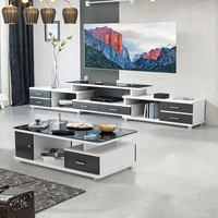 Meuble TV Moderne Minimaliste Table Basse Supports TV Combinaison Salon Maison Petit Ensemble TV Table en Bois