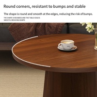 Table à thé ronde de style zen, nouveau design, idéale pour un salon de petite taille ou une table d'appoint de balcon pour le rangement.