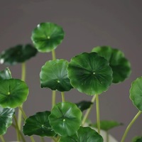 Feuilles artificielles de Begonia à 18 feuilles, plantes vertes artificielles, petites feuilles de lotus, plantes de pennywort, petit bonsaï, décoration de bassin de cour