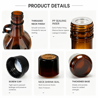 Bouteille en verre brun vide de 2500 ml avec bouchon à vis, personnalisable avec logo, pour la fabrication artisanale de vin de fruits et la fermentation à domicile - Vente en gros usine
