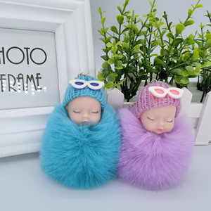 Porte-clés en peluche princesse mignon pour sac à dos, accessoire suspendu en forme de <span class=keywords><strong>boule</strong></span> de fourrure, vente en gros - Product Image 6