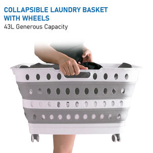 Panier à linge roulant avec roues Panier pliable de grande capacité pour un déplacement facile et un gain de place - Product Image 5