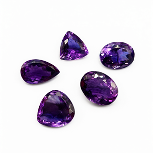 Piedra preciosa suelta facetada de amatista en formas variadas - Belleza encantadora - Lote de 5 unidades - Product Image 1