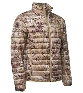 Outdoor Custom OEM Windbreaker Camouflage Hunting Down Puffer Jacket with Down Padding Winter Coat Stand Casual 100% Polyester