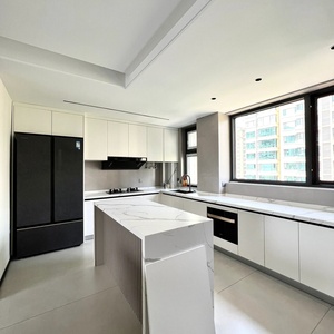 Isla de Cocina y Comedor de Madera Ecológica, Moderna y Minimalista, con Estantes Abiertos, para Uso en Hoteles y Apartamentos - Product Image 3