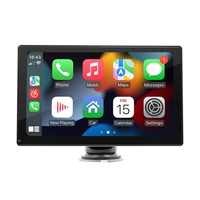Autoradio portable universel 9 pouces, GPS Navi, CarPlay sans fil, Android Auto, Mirror Link, lecteur multimédia, écran tactile, affichage HD, BT