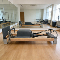 Equipo de Pilates Reformer Resistente, para Flexibilidad y Estiramiento Muscular de Cuerpo Completo, Reformer de Madera de Haya para Gimnasio