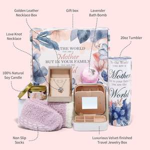 Perfect Christmas Gift Basket with Jewelry Box Necklace for Mom Mother's Day Thanksgiving's Day Good Birthday Gifts for Mom - Product Image 2