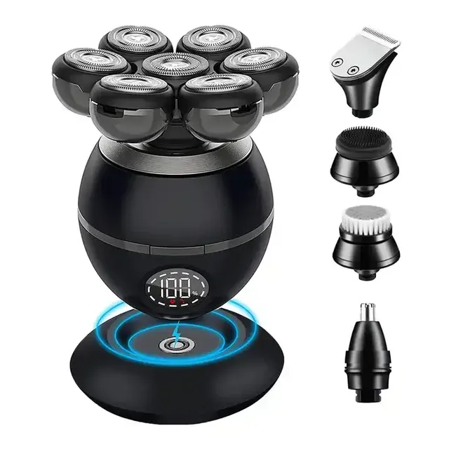 USB Charging Rotary Rechargeable Mini Portable Electric Shaver IPX7 Waterproof Hair Head Beard Shaver for Men