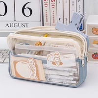 Sac à stylo transparent Instagram grande capacité nouvelle haute apparence fille élèves du primaire