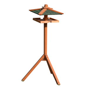 Weather-Resistant Outdoor Wooden <strong>Bird</strong> Feeder House with Stand for Gardens - Product Image 6