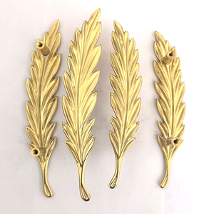Luxury Creative Brass Floral Leaf Pull Apartment Hotel Decorative Furniture Hardware Drawer Cabinet <strong>Door</strong> Wardrobe Handle <strong>Knobs</strong> - Product Image 1