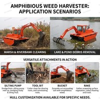 Cosechadora de Malezas Acuáticas Anfibias Semiautomática con Motor para Mantenimiento de Zonas Húmedas y Proyectos de Limpieza de Basura en Ríos, Certificación CE ISO