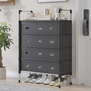 Meuble à chaussures multi-niveaux fermé anti-poussière pour dortoir, rangement domestique, idéal pour chambre de location, montage facile, optimisation de l'espace - Vente directe usine - Product Image 5