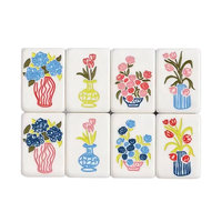 Jeu de mahjong américain portable en acrylique bleu avec détail en forme d'arc, 160 tuiles, modèle 30