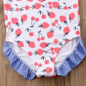 Traje de Baño de Una Pieza con Volantes y Hombros Descubiertos para Niñas, Bikini Infantil de Verano - Product Image 4