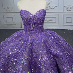 Vestido de Fiesta de Quinceañera con Cuentas y Escote Bardot <span class=keywords><strong>Morado</strong></span> Elegante Jancember 1144-1 - Product Image 5