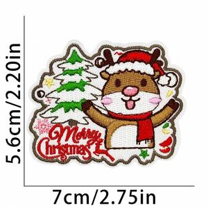 Nouvelle broderie thermocollante écologique Père Noël et Bonhomme de neige pour la décoration de sacs, vêtements et chapeaux - Product Image 4