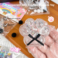 Plastic Kristal Transparant Boog Kat Poot Squishy Schattig Stijlvol Langzaam stijgend Stressverlichting Fidget Viraal Zintuiglijk Decompressie Meisjes